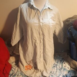 Men's White Shirt with Graphic Design